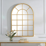 Arched Windowpane Mirror - Gold Leaf