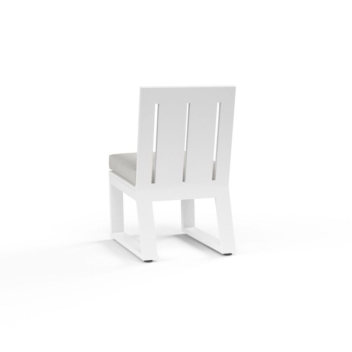 Newport - Armless Dining Chair, No Welt - Cast Silver / White