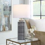 Table Lamp - Navy & White