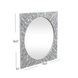 Sunburst - Bone Wall Mirror - Light Blue