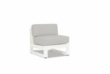 Newport - Armless Club Chair, No Welt - Cast Silver / White