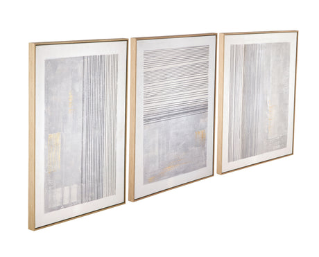 Razi - Framed Canvas (Set of 3) - Gray