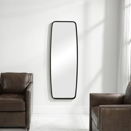 Mirror With Rounded Corners - Matte Black