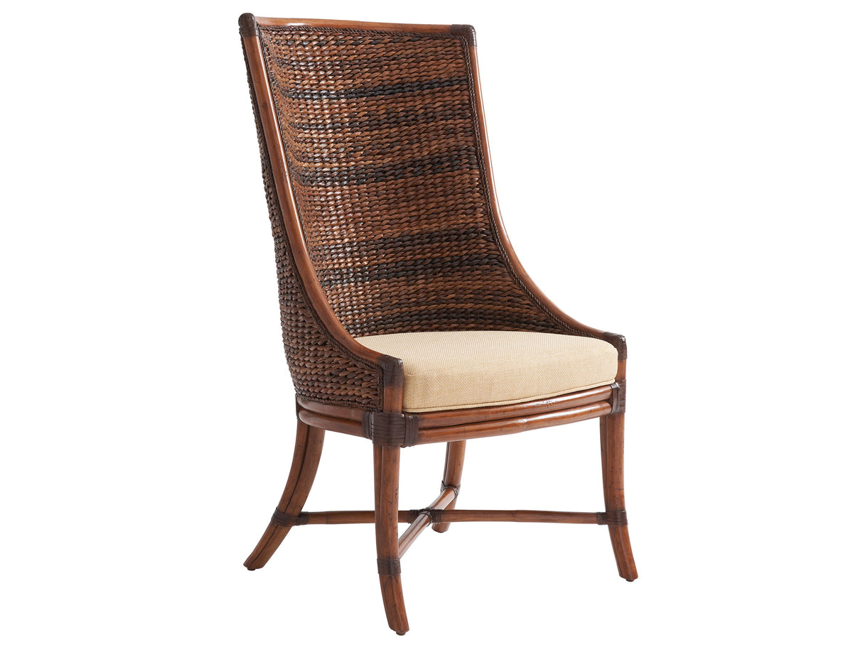 Island Estate - Cruz Bay Host Chair - Dark Brown / Beige