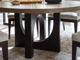 Zanzibar - Regent Round Dining Table - Light Brown / Black