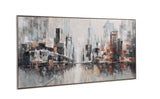 City Scape - Framed Canvas - Dark Gray / Gray