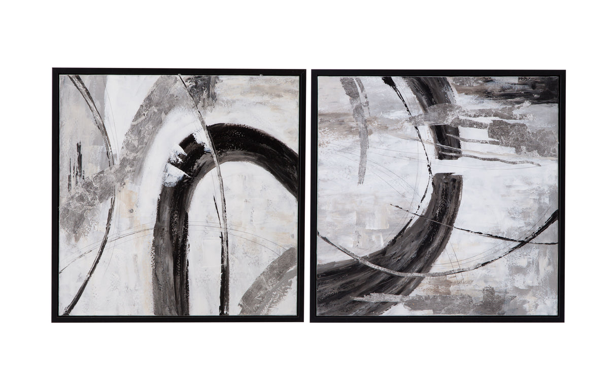 Impromptu - Framed Canvas (Set of 2) - Gray / Black