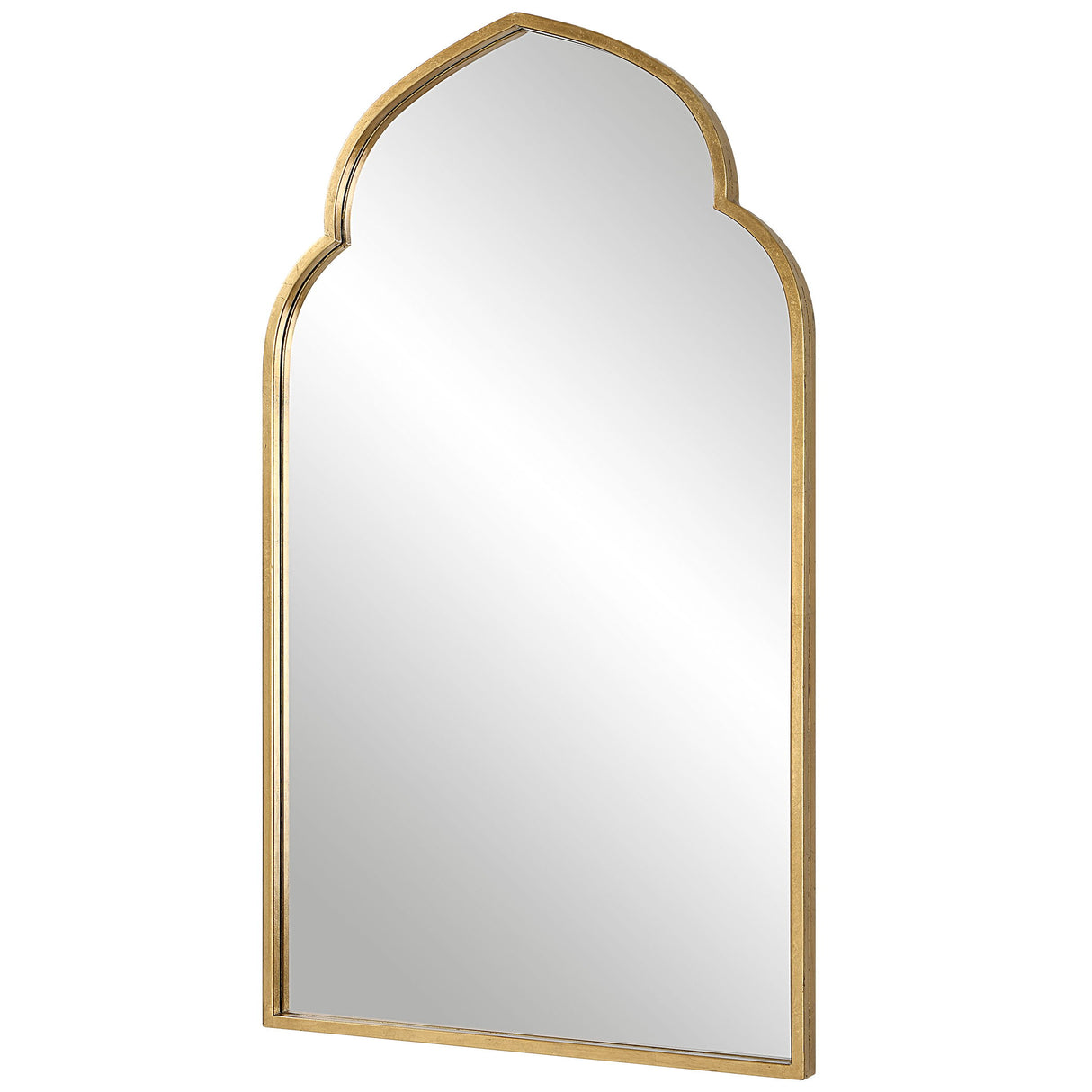 Moroccan Style Mirror - Lightly Antiqued Gold