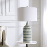 Textured Table Lamp - Blue & White