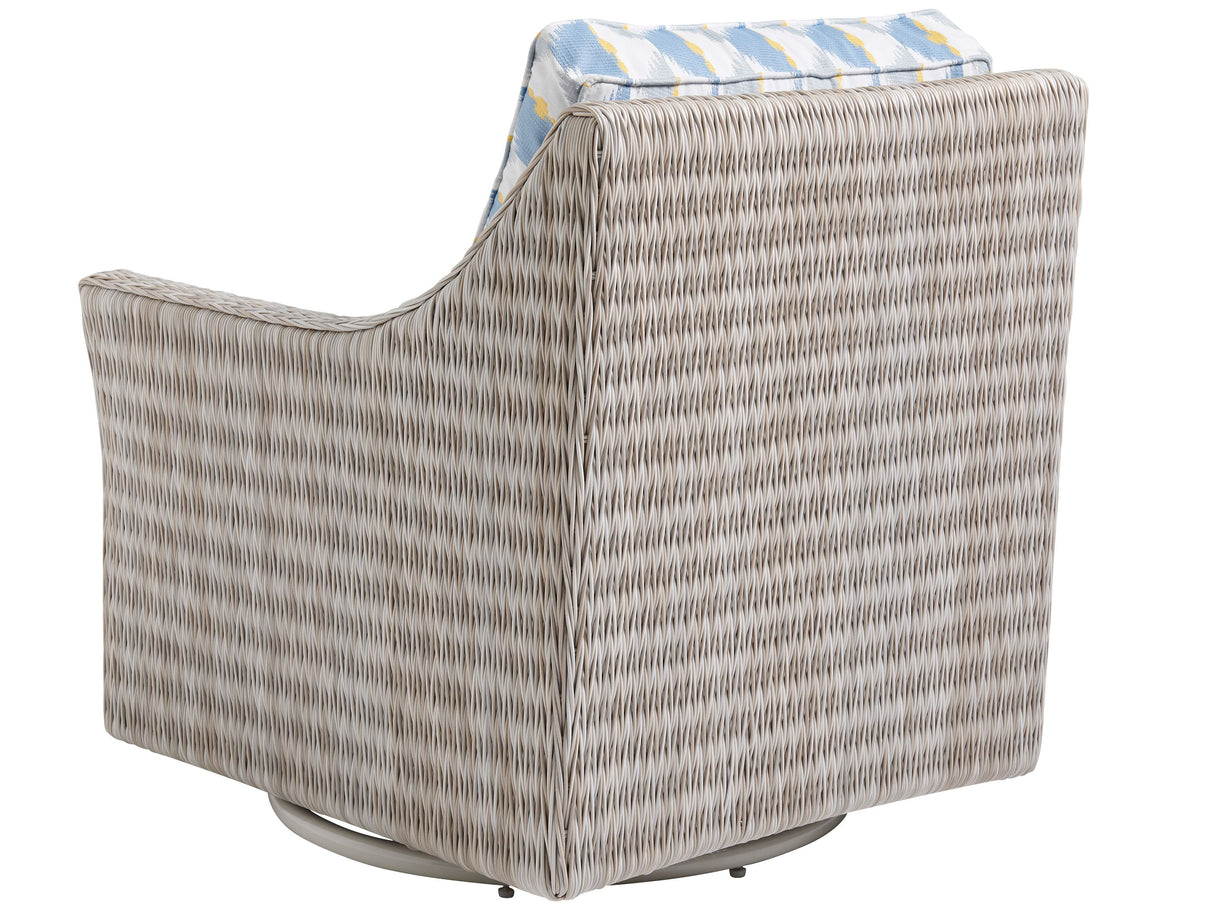 Seabrook - Swivel Glider Chair - Beige / Blue