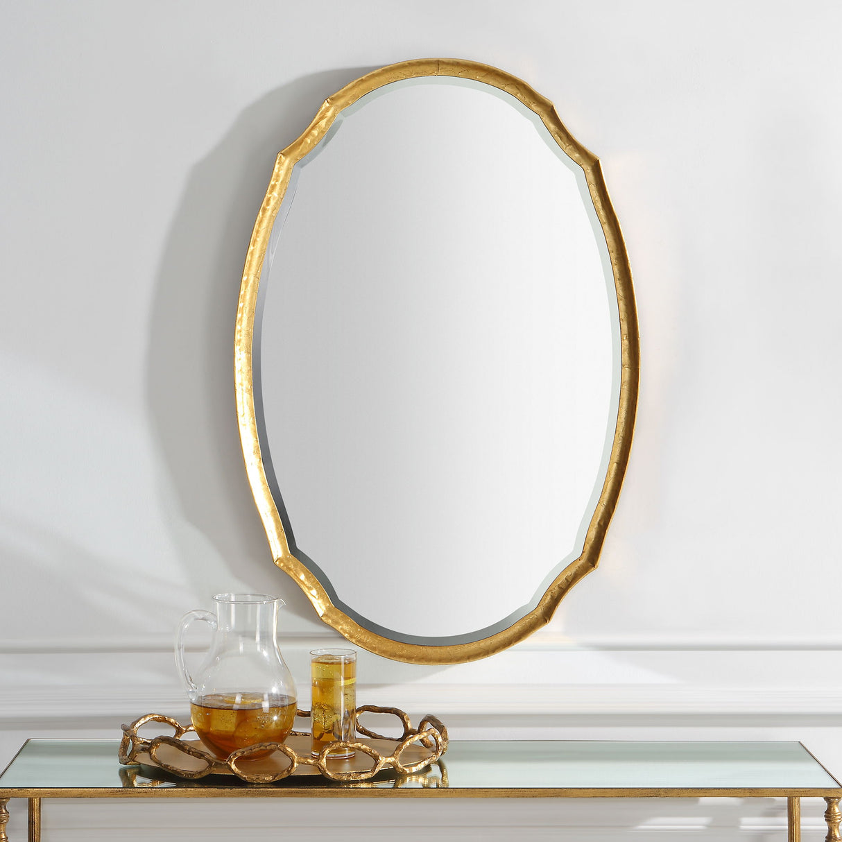 Mirror - Lightly Antiqued Gold