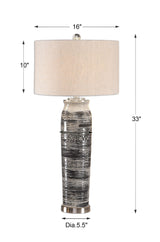 Table Lamp - Dark Gray & Cream & Espresso