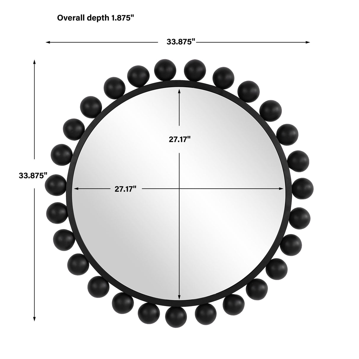 Round Mirror - Matte Black