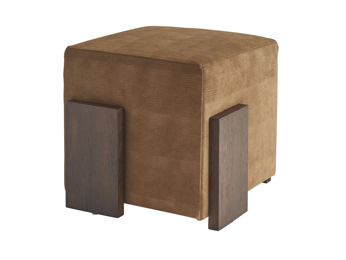 Sunset Key - Hamden Leather Ottoman - Dark Brown