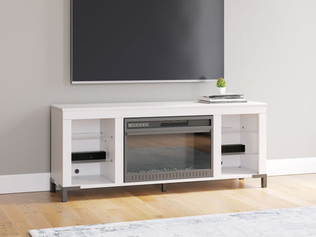 Brollevi - White - TV Stand With Fireplace