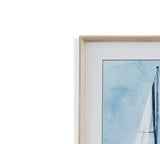 Lone Sailboat - Framed Print (Set of 2) - Blue