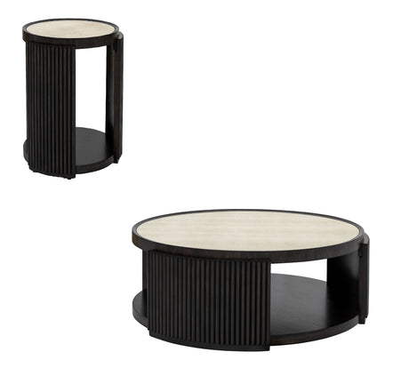 Rivera - End Table - Espresso Oak / Gold