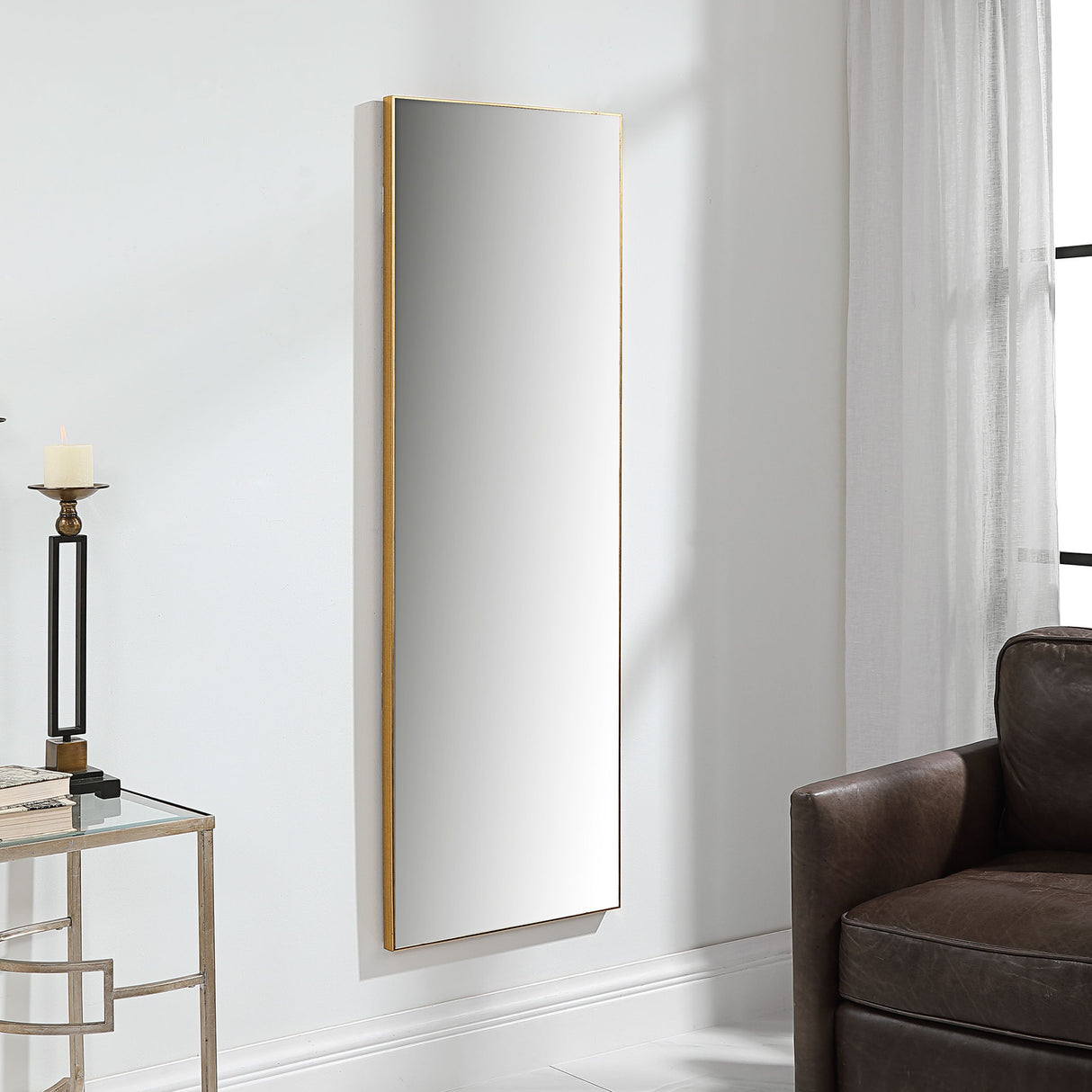 Contemporary Plain Mirror - Gold Finish