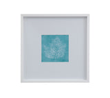 White Coral On Blue - I Framed Print - Blue / White