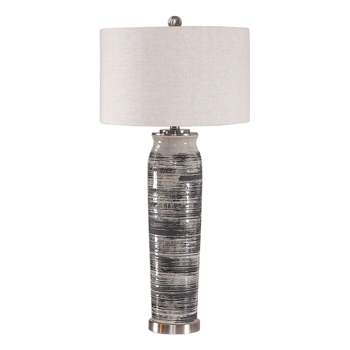 Table Lamp - Dark Gray & Cream & Espresso