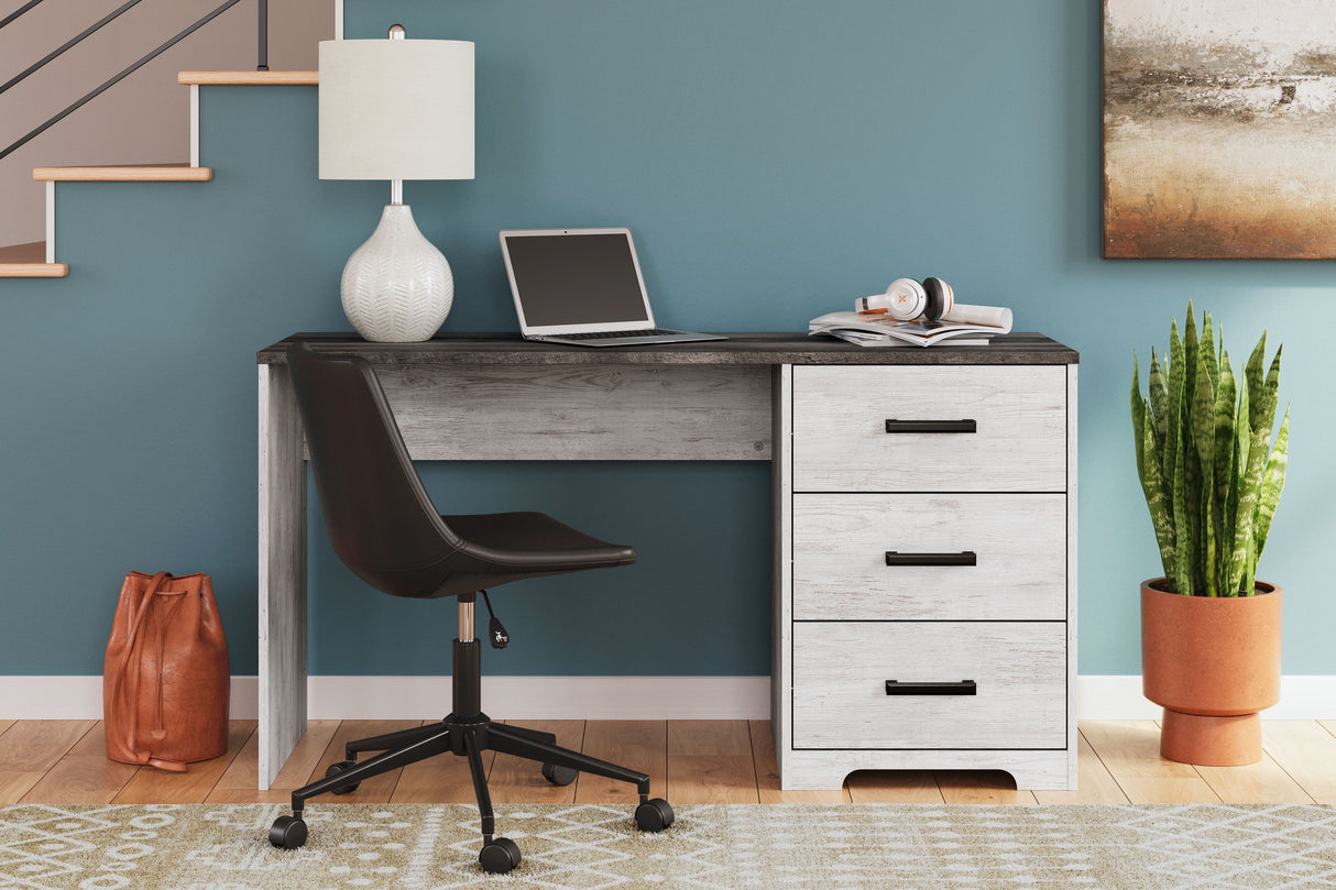 Shawburn - White / Dark Charcoal Gray - Home Office Desk