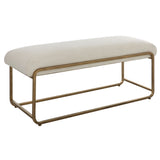 Accent Bench With Cushion - Antique Brushed Brass