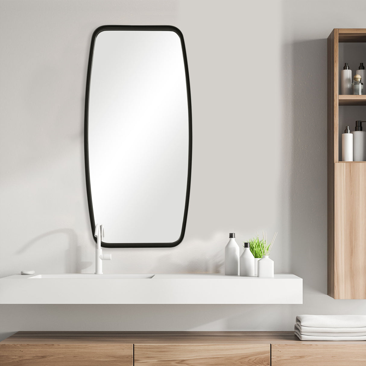 Mirror With Unique Frame - Matte Black