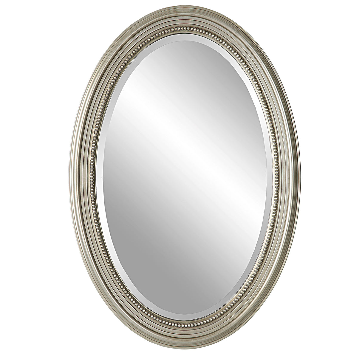 Mirror With Subtle Brown Antiquing - Metallic Silver