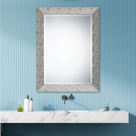 Textured Surface Mirror - Metallic Silver