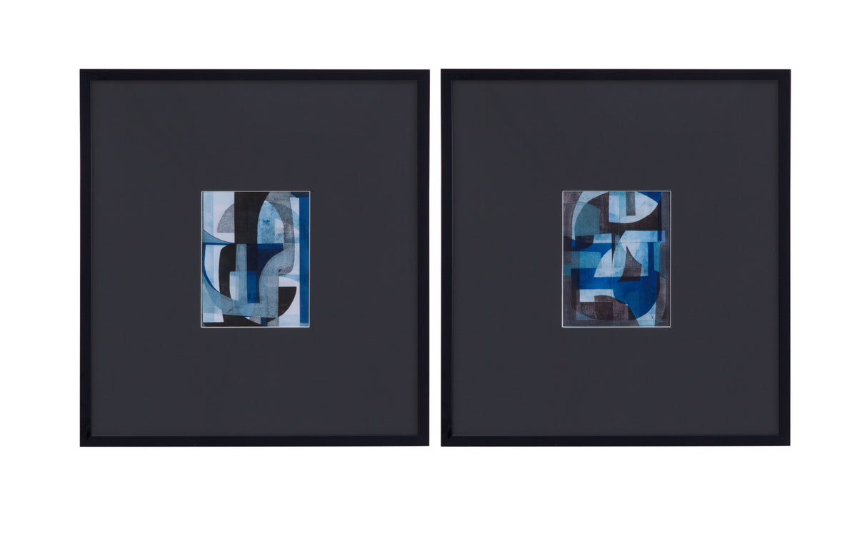 Leo - I Framed Print - Black / Blue