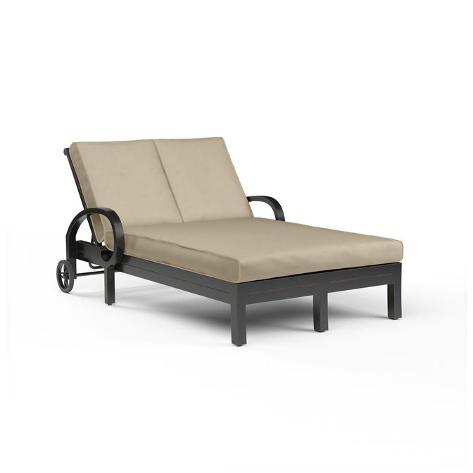 Monterey - Double Chaise, With Self Welt - Linen Stone / Black