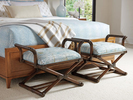 Palm Desert - Echo Beach Bench - Dark Brown / Light Blue