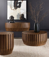 Commerce And Market - Gears Round End Table - Bronze