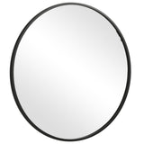 Contemporary Round Mirror - Black Matte