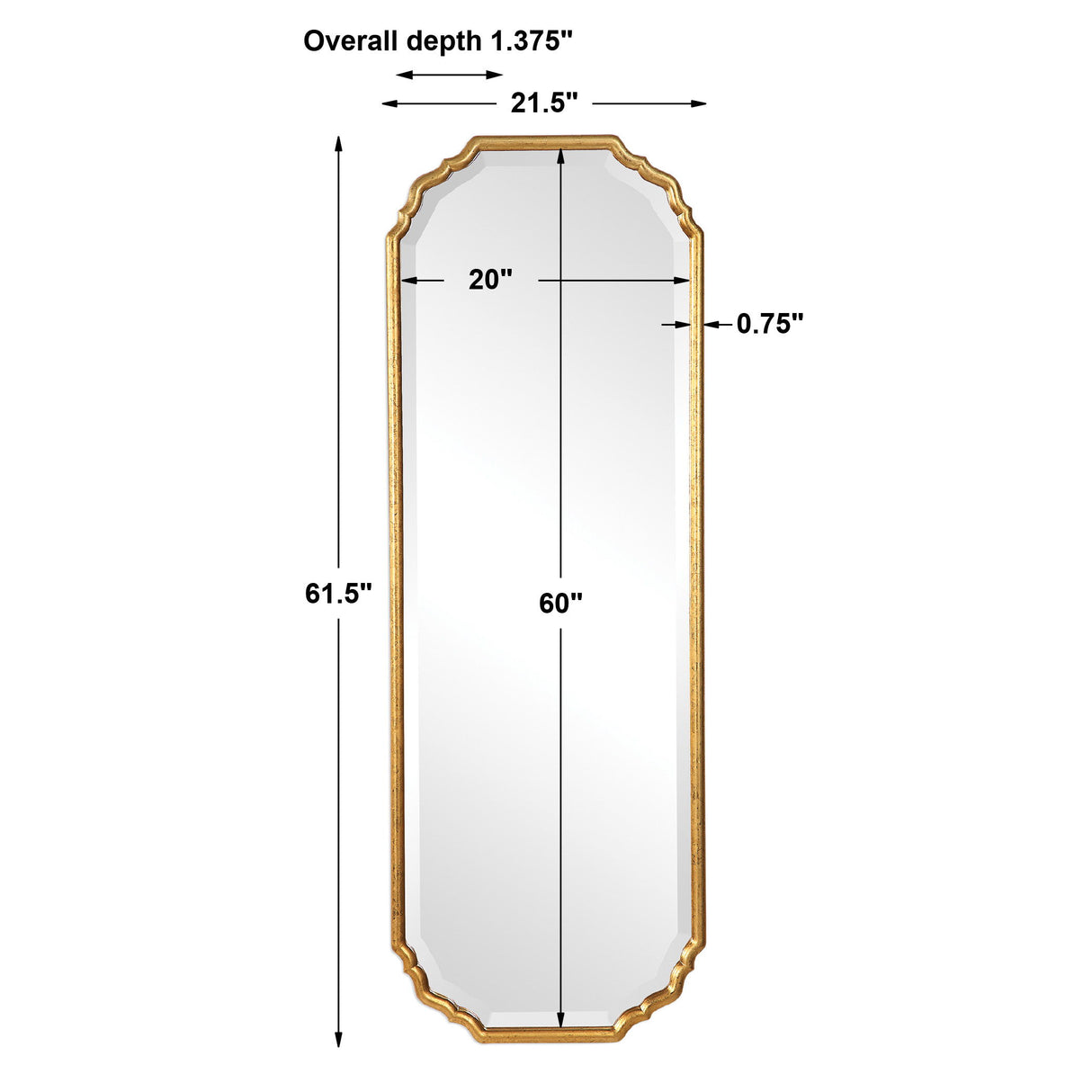 Lightly Antiqued Mirror - Metallic Gold