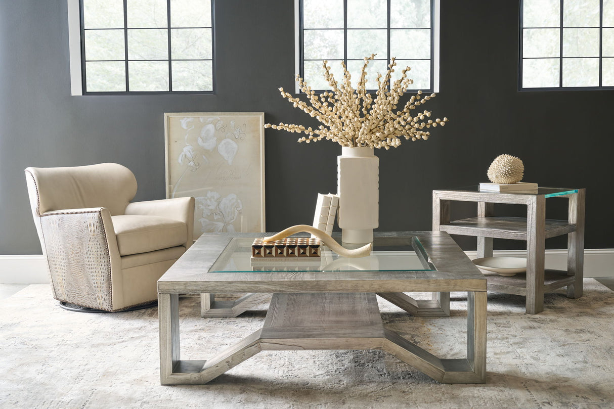 Melange - Saber End Table - Pearl Silver