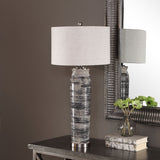 Table Lamp - Dark Gray & Cream & Espresso