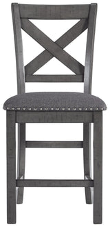 Myshanna - Gray - Upholstered Barstool (Set of 2)