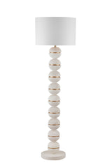 Hamilton - Floor Lamp - Textured White / Brass