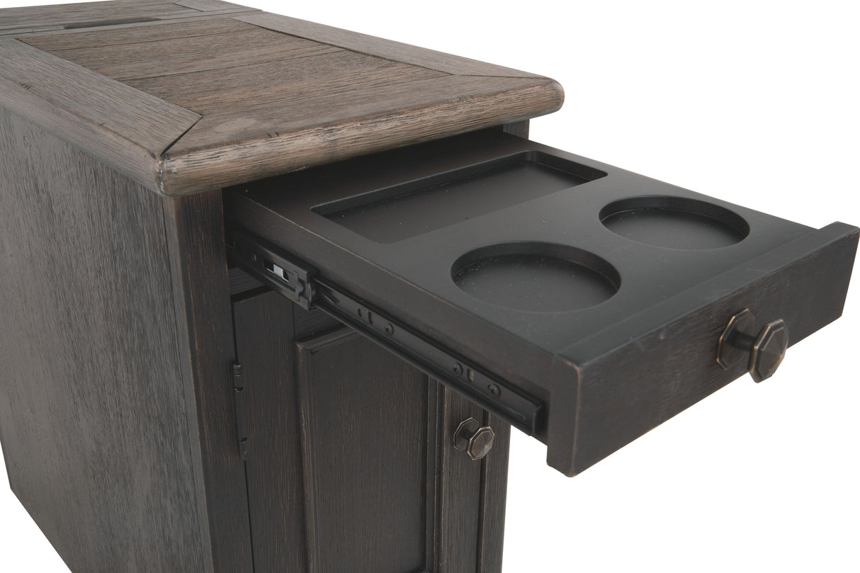 Tyler - Grayish Brown / Black - Chair Side End Table