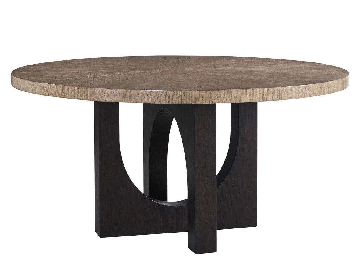 Zanzibar - Regent Round Dining Table - Light Brown / Black