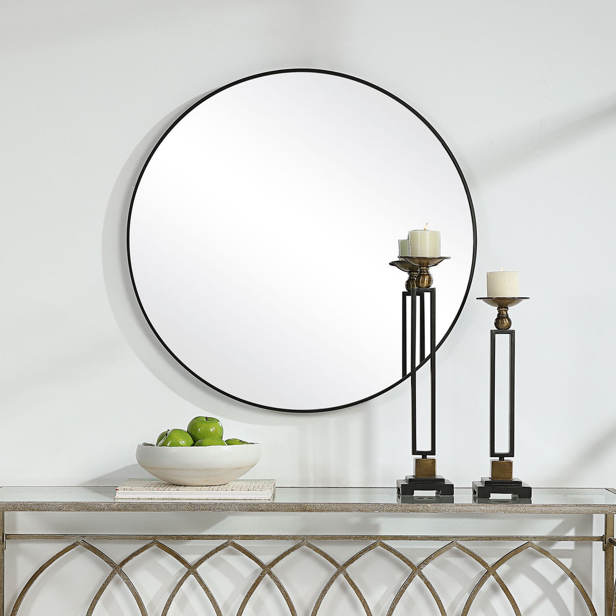 Round Mirror - Satin Black