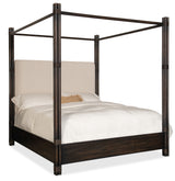 Retreat - Pole Rattan Upholstered Poster Bed With Canopy