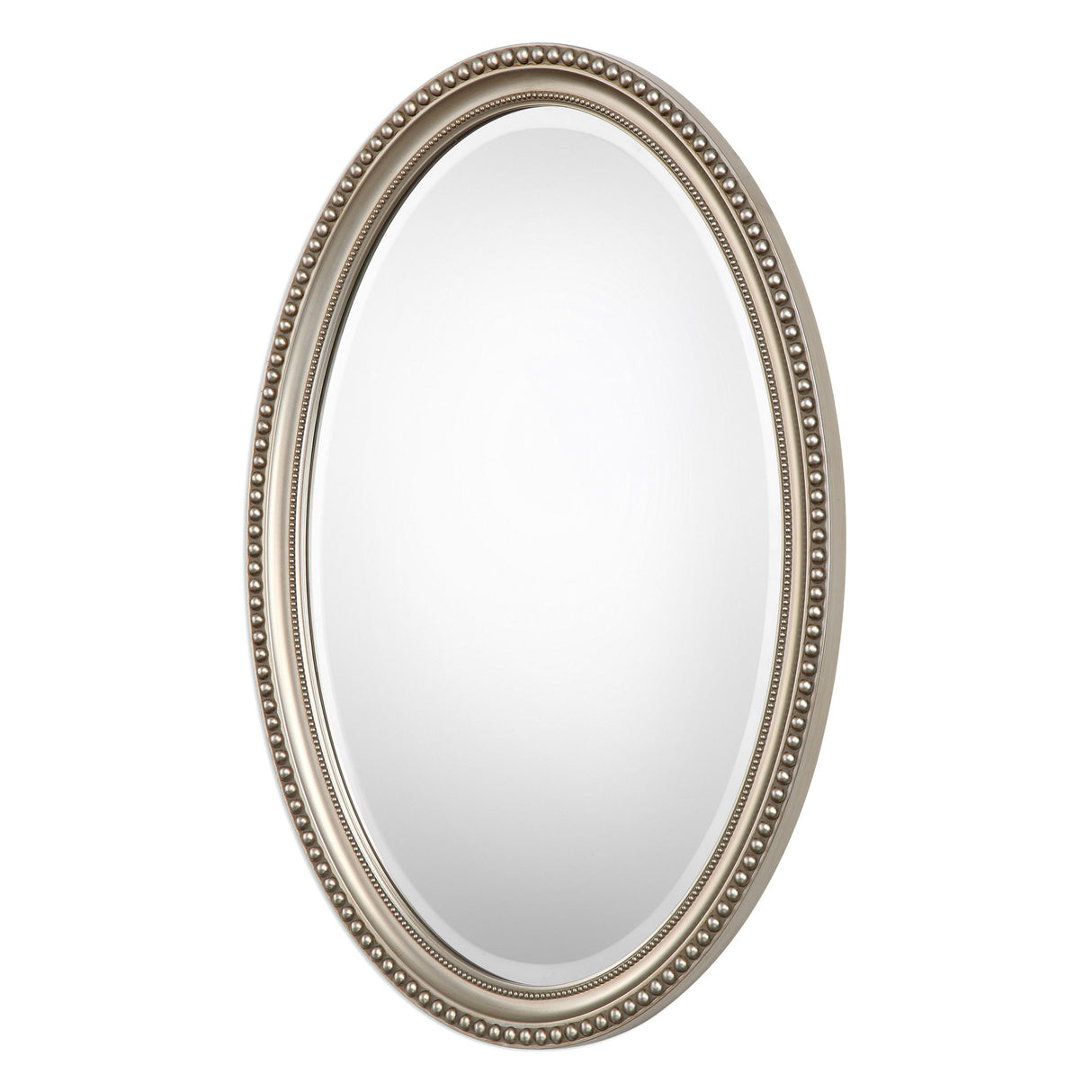 Mirror - Metallic Silver & Brown Antiquing