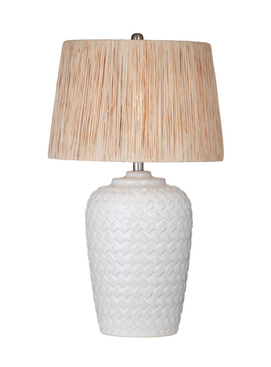 Cendra - Table Lamp - Cream / Raffia