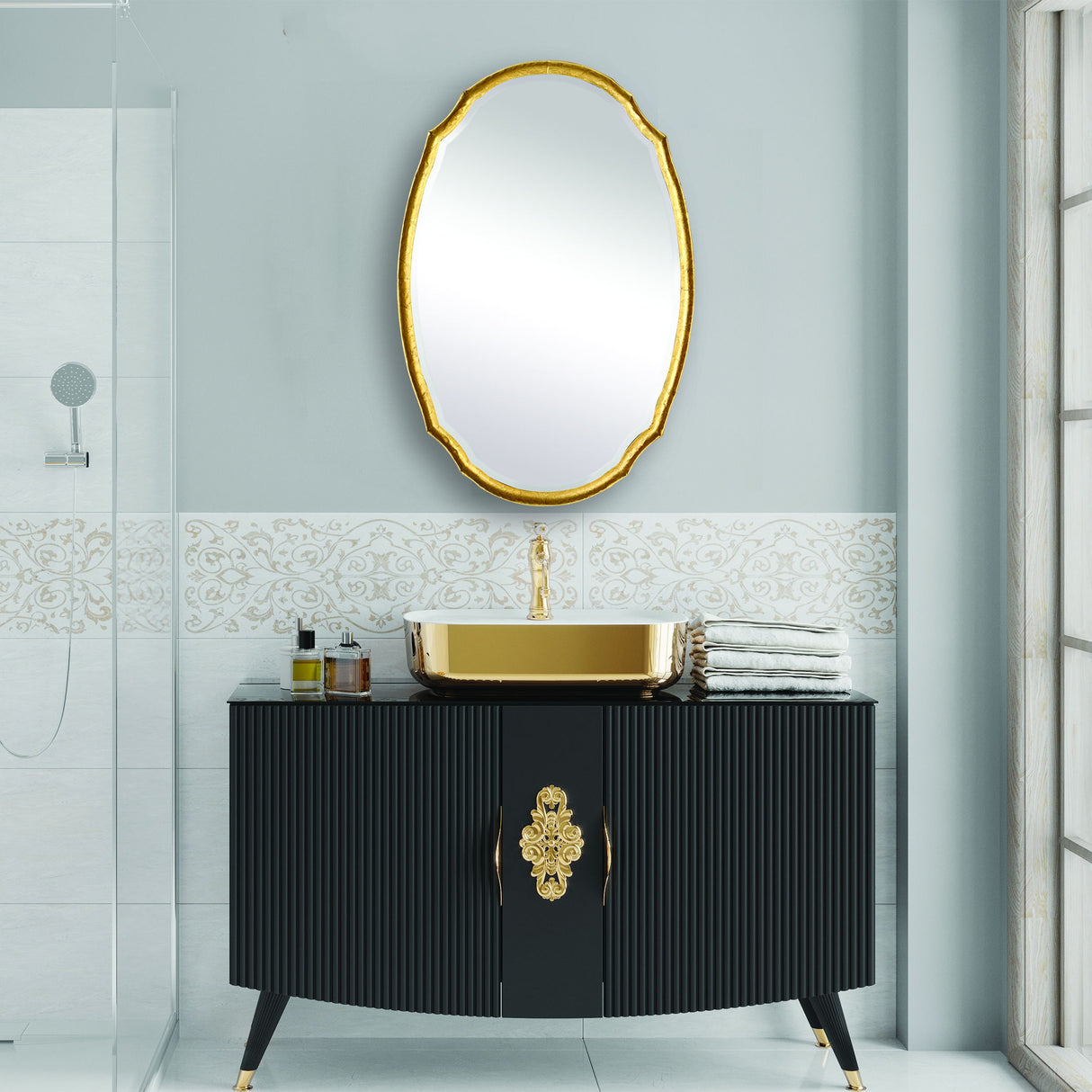 Mirror - Lightly Antiqued Gold