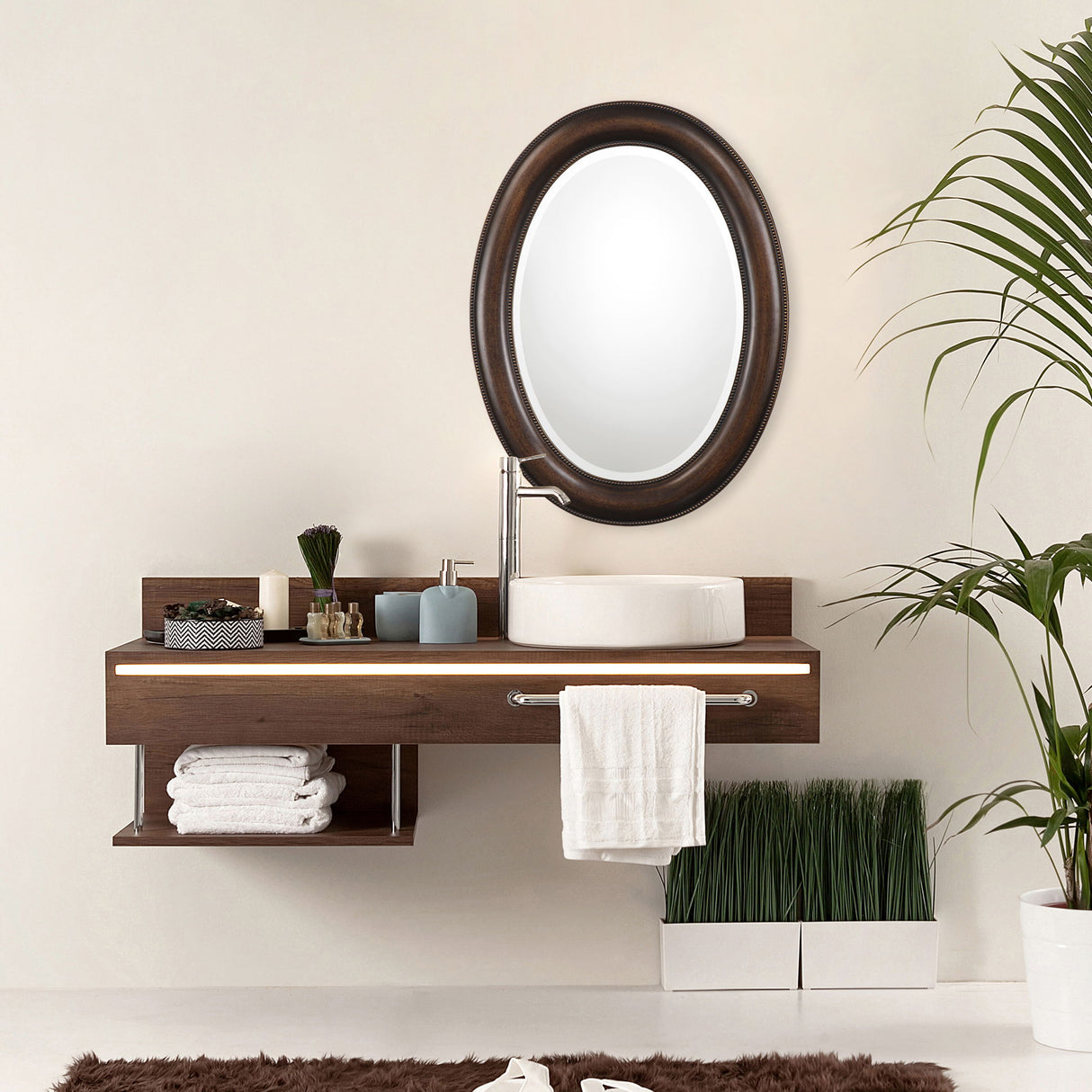 Mirror With Antique Gold Undertones - Dark Bronze