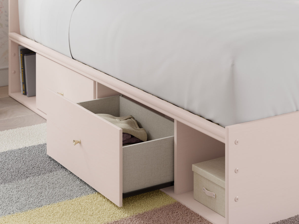 Wistenpine - Upholstered Panel Bed With Storage