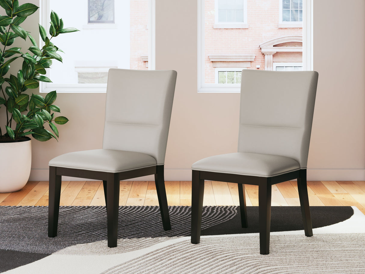 Glinari - Taupe / Black - 5 Pc. - Dining Room Table, 4 Side Chairs