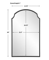 Beautiful Arch Mirror - Satin Black